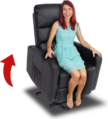 Produktbild von Fernsehsessel HWC-K62, Sessel Relaxsessel TV-Sessel Liege, Liegefunktion Aufstehhilfe, Metall Kunstleder schwarz