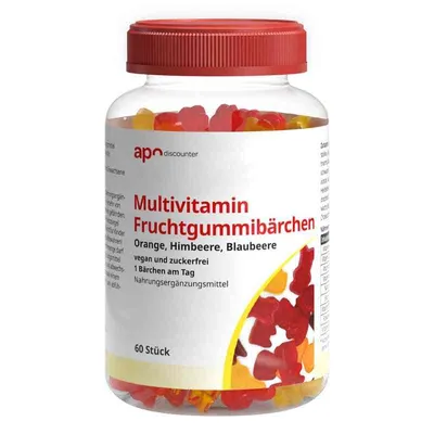 Produktbild von Multivitamin Fruchtgummibärchen Vegan U.Zuckerfrei (60 stk)