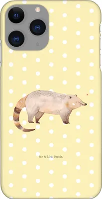 Produktbild von Mr. & Mrs. Panda Iphone 11 Pro Handyhülle Nasenbaer - Gelb Pastell - Geschenk, Bär, Premium Kunststoff, Rüsselbär, Lustige Sprüche, Nasenbären, Nasenbär, Handy Case