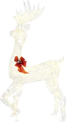 Productafbeelding van COSTWAY LED Rentier, 150 cm, verlichte kerstdecoratie, kerstfiguur met 100 warmwitte lichtjes, kerstverlichting IP44, kerstdecoratie