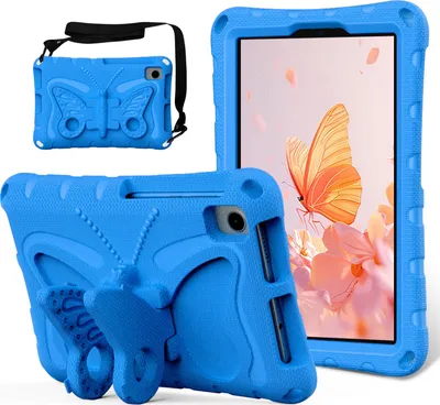 Obrázek produktu pro Dětské pouzdro pro Huawei MatePad T8 8,0" 2020, lehké EVA pouzdro proti nárazům s ramenním popruhem a motýlkovým stojánkem Modrá
