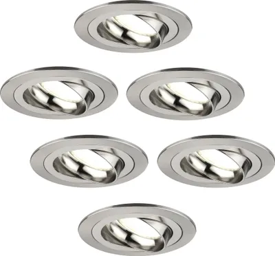Produktbild von Ledvion 6er Set LED Einbaustrahler Rund 3W dimmbar Neutralweiss
