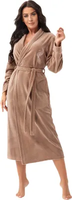 Produktbild von DOROTA kuscheliger und moderner Damen Baumwoll-Bademantel, Beige-Phoenix