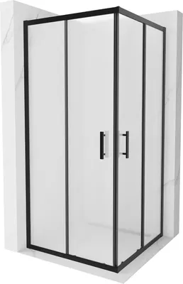 Obrázek produktu pro Mexen Rio čtvercový sprchový kout 90 x 90 cm, Vzor jinovatky, Černá - 860-090-090-70-30