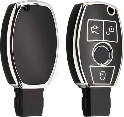 Produktbild von Dutch Shield - TPU Autoschlüssel Hülle für das Mercedes Schlüssel -  Schutzhülle Schlüsselhülle Cover A3  Schwarz, Chrom
