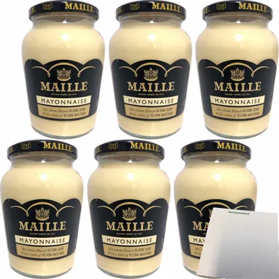 Produktbild von Maille Mayonnaise Gourmet mit einem Hauch Djon Senf 6er Pack (6x320g Glas) + usy Block