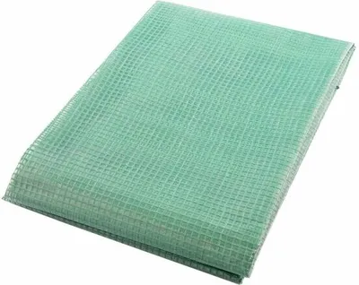 Produktbild von 1x Gitterplane 1,50 x 1,00 m transparent mit grünem Gitter 250 g/m² mit Nagelrand verstärkt gefaltet UV-stabil