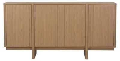Imagen del producto de CALICOSY - Aparador de 4 puertas con frentes de láminas decoradas en roble, modelo B160 cm - AUGUSTE