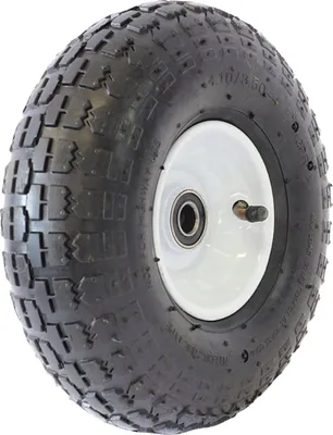 Produktbild von BKshop | Schubkarrenrad 3.50-4 - Vollgummi - Luftrad - 2PR - Ideal für Gartenarbeiten - Schubkarrenreifen - Rad für Schubkarre - mit Achse Ø20