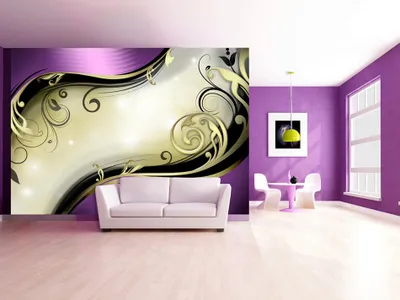 Produktbild von Vlies Fototapete Abstrakt Ornament gold braun schwarz violett 400x280 cm – Moderne Vliestapete, Tapete für Wohnzimmer, Wanddeko a-A-0031-a-d