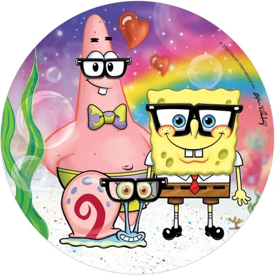 Immagine prodotto di Decorazioni per torte per feste di compleanno per bambini su un piatto di carta wafer, SpongeBob, 20