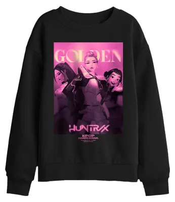 Image de Sweat-shirt pour enfants "Huntrix Golden" sur le thème des chasseurs de démons K-Pop - Référence TV42946 (taille 116) - Couleur : noir