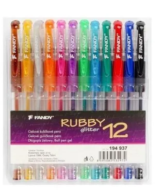 Image de Stylo gel pailleté Rubby 12 couleurs