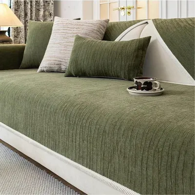 Obrázok produktu pre Poťah na pohovku, materiál: chenille, protišmykový, zelený, 90 x 120 cm