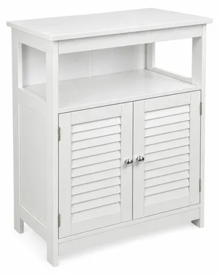 Obrázok produktu pre BEGRYF kúpeľňová skrinka s policou a 2 dvierkami, biela úložná skrinka do kúpeľne 60 x 30 x 80,5 cm