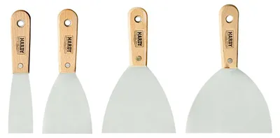 Zdjęcie produktu dla Szpachle HARDY ze stali nierdzewnej do kleju gipsowego, 4 sztuki, 40–150 mm