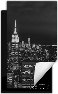 Produktbild von DarHaus Herdabdeckplatte 1 teilig 30x52 cm Anti Rutsch Matte Aufrollbar, nacht - Stadt