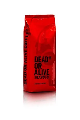 Produktbild von DEAD OR ALIVE DIAVOLO Espresso Kaffeebohnen 1 kg extra dunkel – sehr stark – 100 % Robusta – hohe Crema – für Vollautomat & Siebträger
