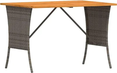 Produktbild von vidaXL Gartentisch mit Akazienholzplatte Grau 105x75x72cm Poly Rattan