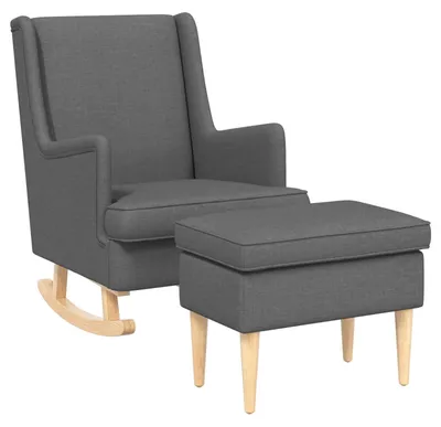 Image de vidaXL : 2 fauteuils avec repose-pieds, tissu gris foncé