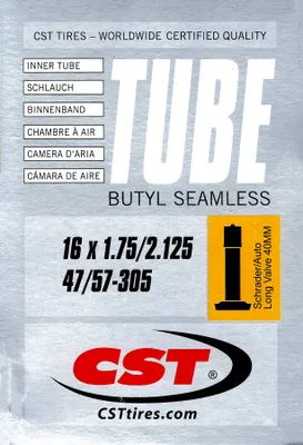 Produktbild von CST Fahrrad Schlauch 16 AV 40 mm Autoventil 47/57-305 Butyl Schrader
