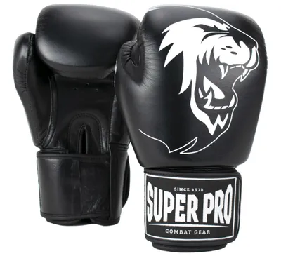 Produktbild von Super Pro Boxhandschuhe „Warrior“, 16 oz., Schwarz-Weiß
