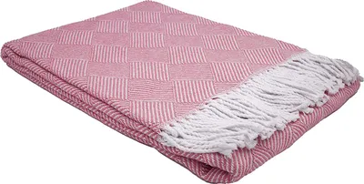 Produktbild von Fair De Luxe Baumwolldecke | wärmende Wohndecke/Plaid vielseitig einsetzbar | Rosa