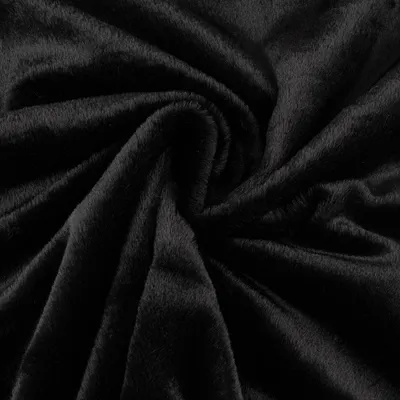 Produktbild von Fellimitat Stoff Meterware Kunstfell kuschelweich schwarz 1,45m