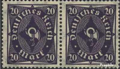 Produktbild von Briefmarken Deutsches Reich 1923 Mi 230W waagerechtes Paar Walzendruck postfrisch Posthornzeichnung
