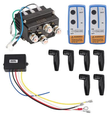 Obrázek produktu pro Elektrický reléový spínač pro naviják 12 V, 400 A se 6 ochrannými krytkami pro vozidla ATV, UTV a 4x4