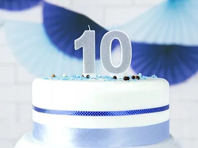 Image de Bougie d'anniversaire numéro 0 avec paillettes 7cm argenté