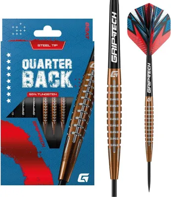 Produktbild von GOAT - Quarterback V1 95% Steeldarts 25 G, Dartpfeile, inkl. 3 Barrels, 3 Flights & 3 Shafts