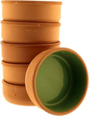 Immagine prodotto di Ciotole in argilla per tapas, güvec o gratin - set di 6, ø12 x 4 cm Verde