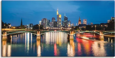 Produktbild von ARTland Leinwandbild Frankfurt am Main zur Nacht Größe: 40x20 cm