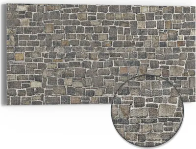 Produktbild von DEQORI Hybrid Leinwand Bild 60x30 cm 'Steinmelodie' Wandbild Glas flach modern