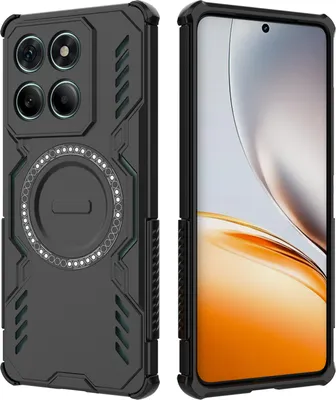 Obrázek produktu pro Magnetické pouzdro pro Motorola Edge 60 Fusion, hybridní PC a TPU nárazník, větrací otvory pro odvod tepla pouzdro Černý