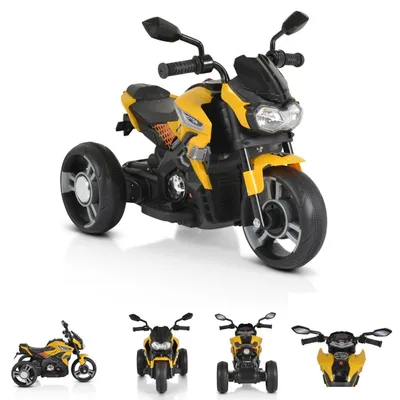 Obrázok produktu pre Moni detská elektrická motorka Colombo svetlomet, dva motory, MP3, do 7 km/h žltá