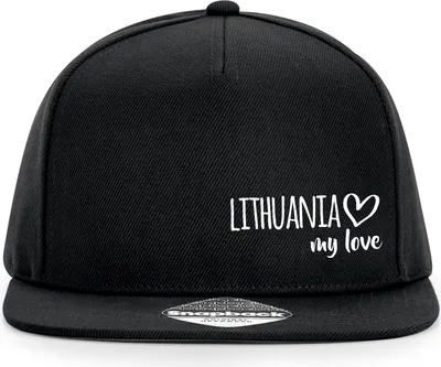 Produktbild von Huuraa Cappy Mütze Lithuania my love Black Polyester Snapback Kappe Geschenkidee