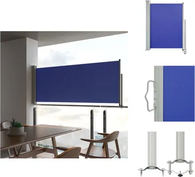 Produktbild von vidaXL Ausziehbare Seitenmarkise 100x300 cm Blau -  Sonnenschirme & Sonnenschutze