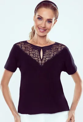 Produktbild von Eldar-Filippa- schöne Damenbluse - schwarz mit Spitze