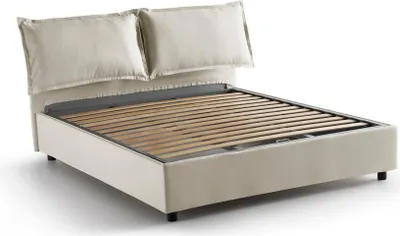 Immagine prodotto di Talamo Italia Letto Matrimoniale Anjin 175x205 cm Beige, Sfoderabile Contenitore Italy