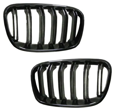 Kühlergrill DOPPELRIPPE Schwarz Glanz für BMW F20 / F21 2011-2015 – Produktansicht
