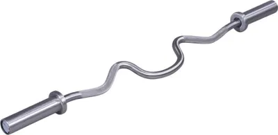 Produktbild von Lifemaxx Olympic Curled V-Bar 120 cm Gebürsteter Stahl