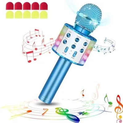 Obrázok produktu pre Modrý karaoke mikrofón s Bluetooth pre deti