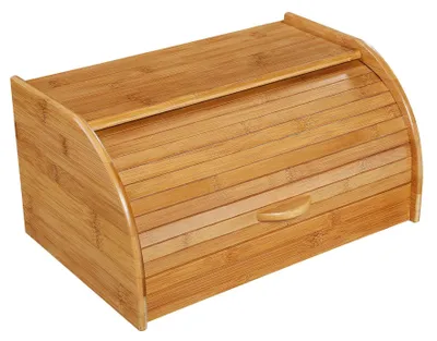 Broodtrommel Bambus 40x26x20 cm braun mit Lamellenrollladen