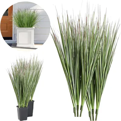 Obrázok produktu pre Balenie 12 umelých rastlín, 52 cm, UV odolné, pre záhradu, balkón, dekoráciu kvetináčov