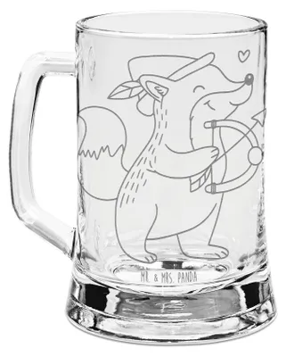 Produktbild von Mr. & Mrs. Panda Krug Schütze Astrologie - Transparent - Geschenk, Bierkrug Mit Gravur, Sternzeichen, Geschenkidee, Geburtstagsgeschenk, Tierkreiszeichen, graviert, Glas