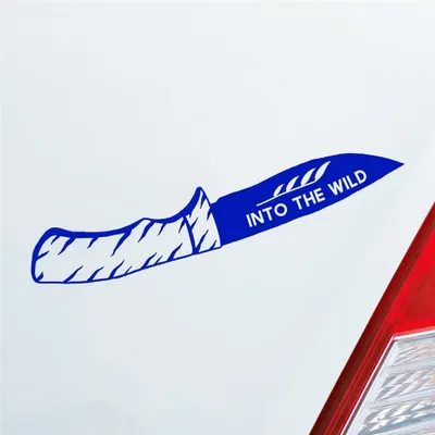 Produktbild von Auto Aufkleber Klappmesser Messer Knife Jagd Hunting Wild Wald Car 19x3 cm Dunkelblau Sticker Heckscheibenaufkleber