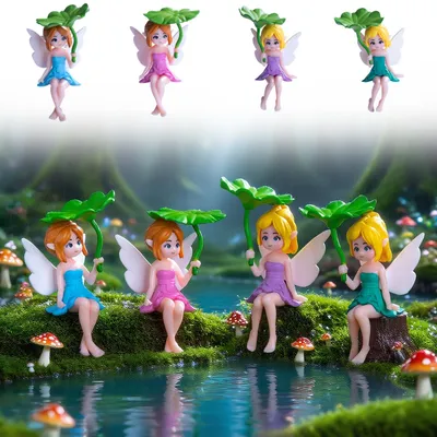 4 Mini Elfenfiguren 7 cm – Deko für Kuchen, Garten & Geschenk