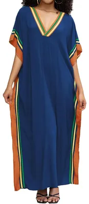 Image de Pyjama ample en tissu imprimé, de couleur bleu marine